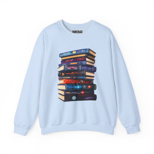 80s Stack Of Sci-Fi Books Sweatshirt