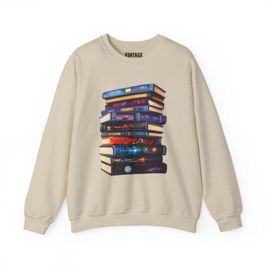 80s Stack Of Sci-Fi Books Sweatshirt