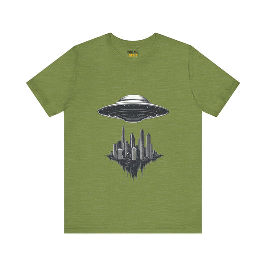 Alien UFO Above The City T Shirt