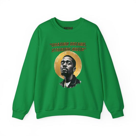 Rapper Chasing Dreams Stacking Green Sweatshirt