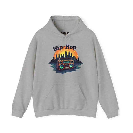 Hip Hop Cityscape Boom Box Vibes Hoodie