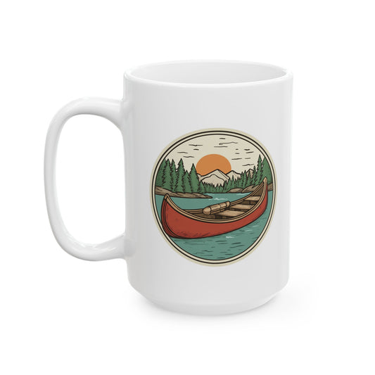 Summer Camp Canoe On Lake Mug