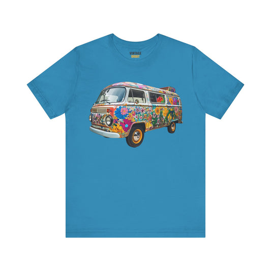 Retro Floral Hippie Van T Shirt