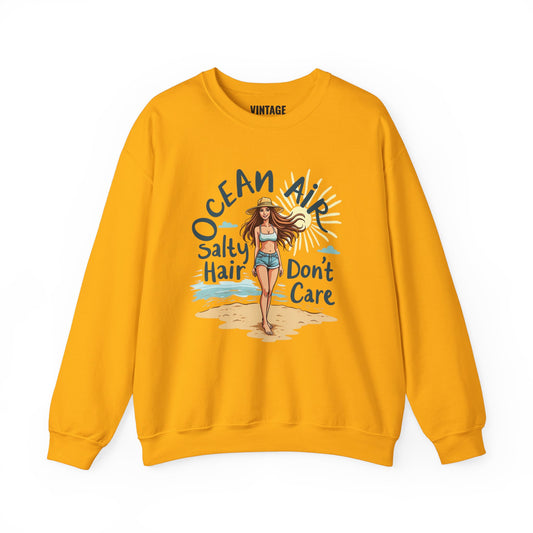 Beach Ocean Air Salty Hair Don't Care Sweatshirt