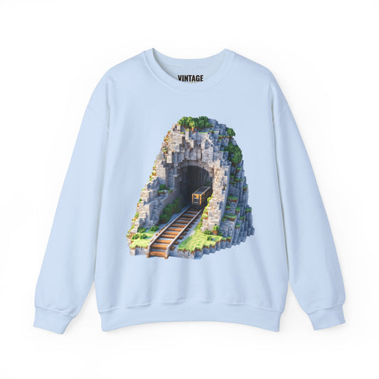 Minecraft Pixelated Tunnel Train Sweatshirt