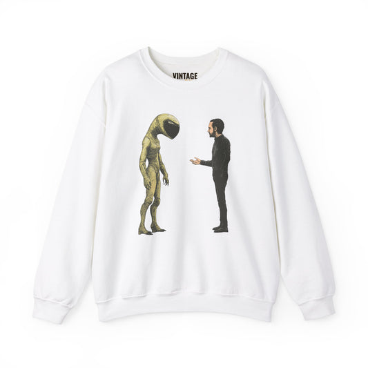 Alien And Human Encounter Sweatshirt