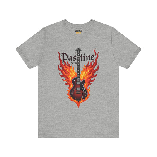 Rock Pastime With Fire Guitar T Shirt