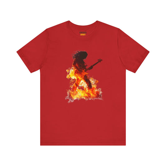 Rock Flaming Guitarist T Shirt