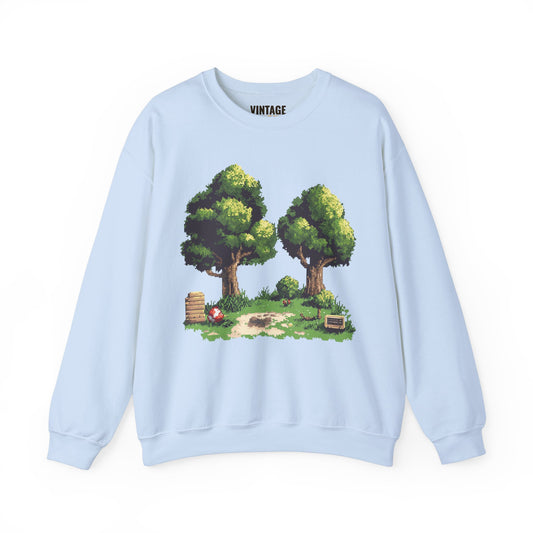 Retro Gaming Pixel Forest Retreat Sweatshirt