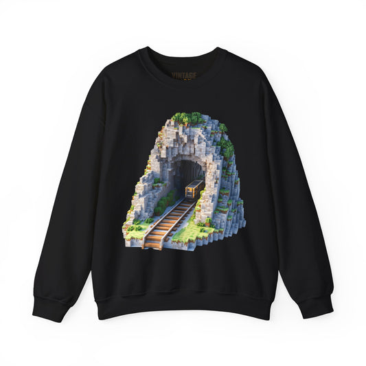 Minecraft Pixelated Tunnel Train Sweatshirt