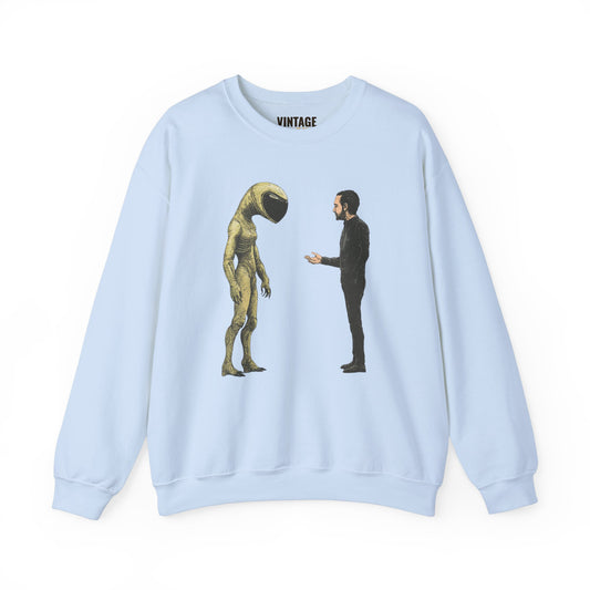 Alien And Human Encounter Sweatshirt