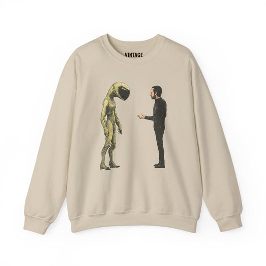 Alien And Human Encounter Sweatshirt