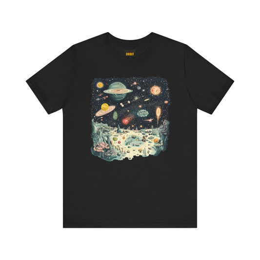 Alien Whimsical Cosmic Scene T Shirt