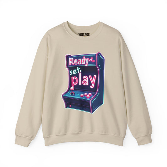 Retro Gaming Ready Set Play Sweatshirt