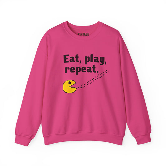 Retro Gaming Eat Play Repeat Sweatshirt