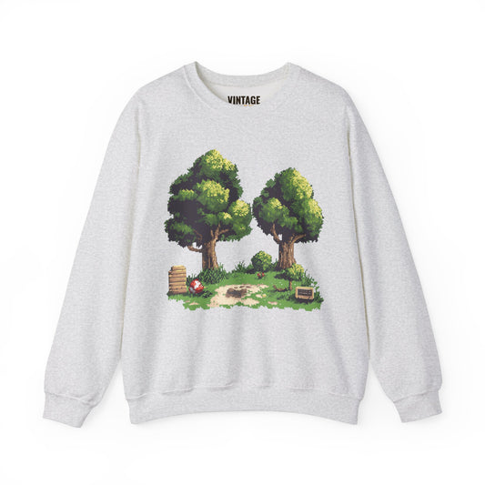 Retro Gaming Pixel Forest Retreat Sweatshirt