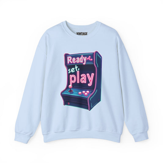 Retro Gaming Ready Set Play Sweatshirt