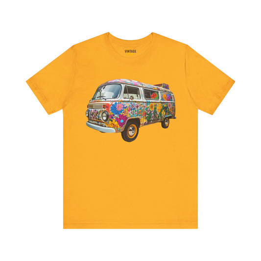 Retro Floral Hippie Van T Shirt