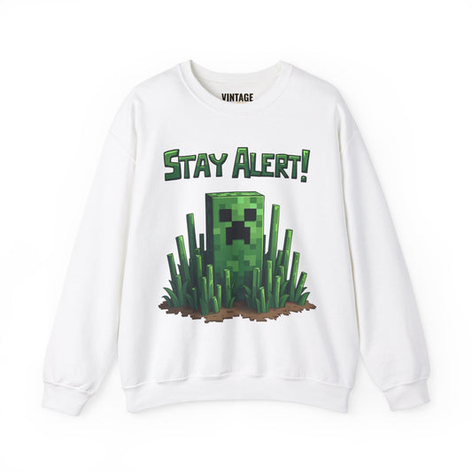 Minecraft Stay Alert Creeper Sweatshirt