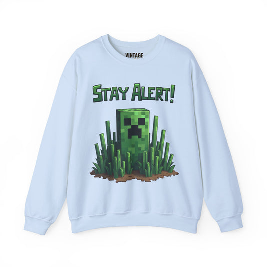 Minecraft Stay Alert Creeper Sweatshirt