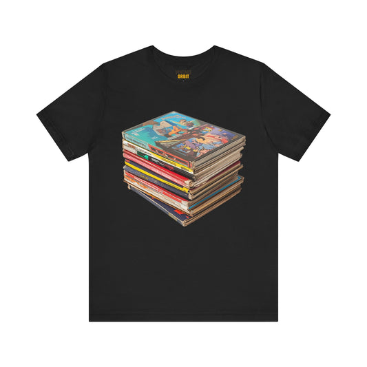 Retro Gaming Stacked Comic Books T Shirt