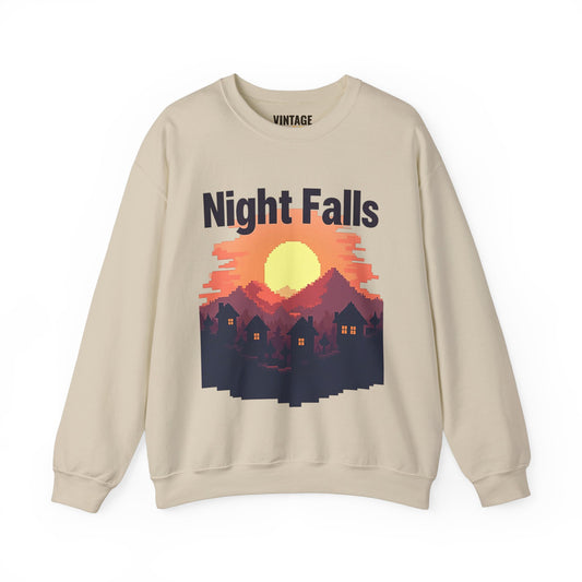 Minecraft Night Falls Scenic Sweatshirt