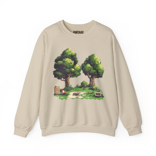 Retro Gaming Pixel Forest Retreat Sweatshirt