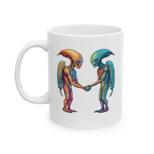 Alien Handshake Mug