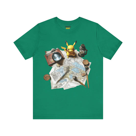 Pokemon Explorer's Map With Pikach T Shirt