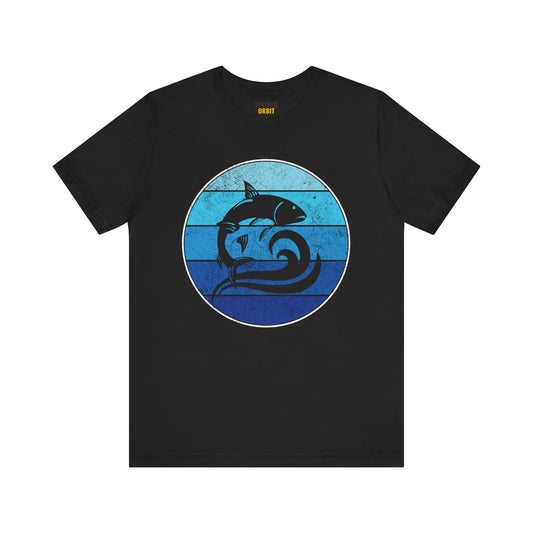 Fishing Wave and Fish Art T Shirt